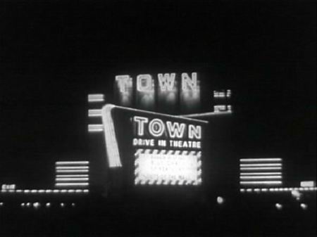 Town Drive-In Theatre - Rare Night Shot
